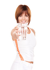 Image showing woman with glass of water