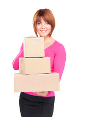 Image showing businesswoman with parcels