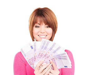 Image showing happy woman with money