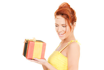 Image showing happy girl with gift box