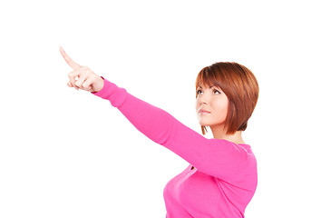 Image showing businesswoman pointing her finger