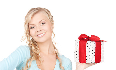 Image showing happy girl with gift box