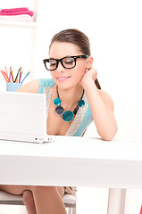 Image showing lovely woman laptop computer