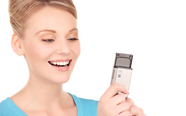 Image showing happy woman with cell phone