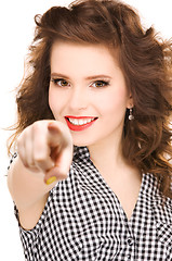 Image showing woman pointing her finger