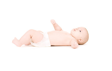 Image showing laying baby boy in diaper