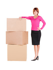 Image showing businesswoman with boxes