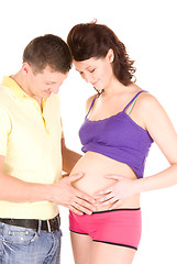 Image showing happy couple waiting for baby