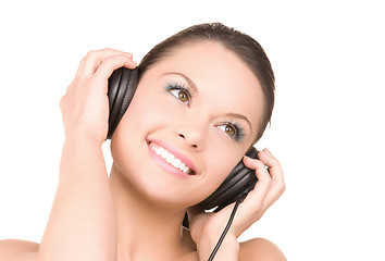 Image showing happy woman in headphones