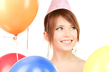 Image showing party girl with balloons