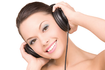 Image showing happy woman in headphones