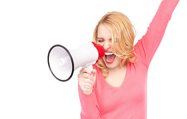 Image showing woman with megaphone