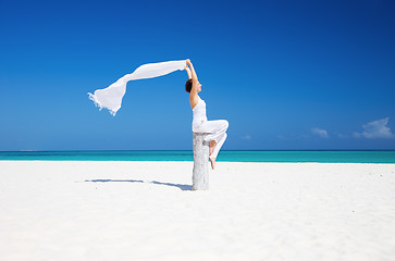 Image showing happy woman on the beach