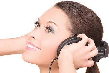 Image showing happy woman in headphones