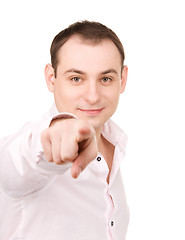 Image showing businessman pointing his finger