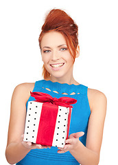 Image showing happy girl with gift box