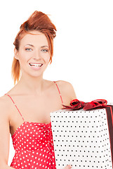 Image showing happy girl with gift box