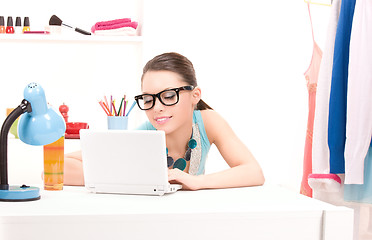 Image showing lovely woman laptop computer
