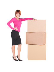 Image showing businesswoman with boxes