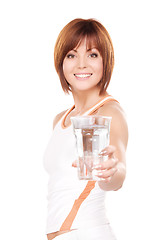 Image showing woman with glass of water