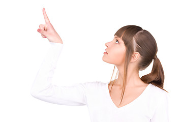 Image showing businesswoman pointing her finger