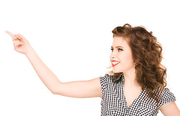 Image showing woman pointing her finger