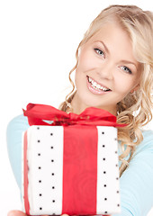 Image showing happy girl with gift box