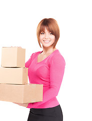 Image showing businesswoman with parcels