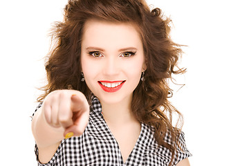 Image showing woman pointing her finger