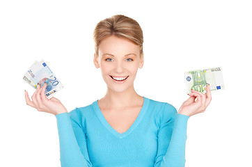 Image showing lovely woman with money