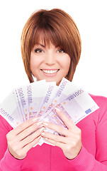 Image showing happy woman with money