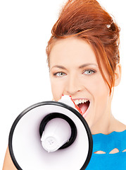 Image showing woman with megaphone