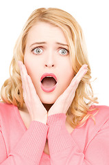 Image showing surprised woman face