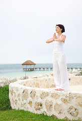 Image showing meditation at the seashore