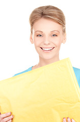 Image showing businesswoman with parcel