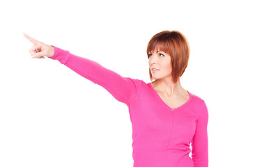 Image showing businesswoman pointing her finger