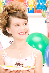 Image showing party girl with cake