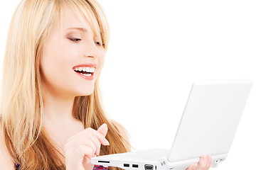 Image showing teenage girl with laptop computer