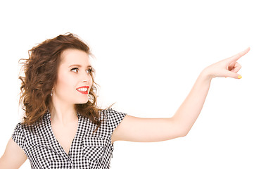 Image showing woman pointing her finger