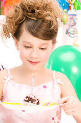Image showing party girl with cake