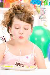 Image showing party girl with cake