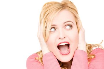 Image showing surprised woman face