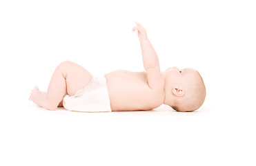 Image showing laying baby boy in diaper