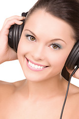 Image showing happy woman in headphones