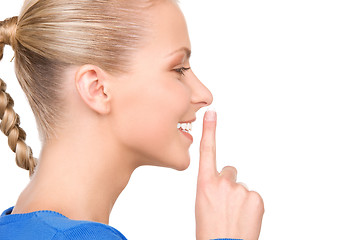 Image showing finger on lips