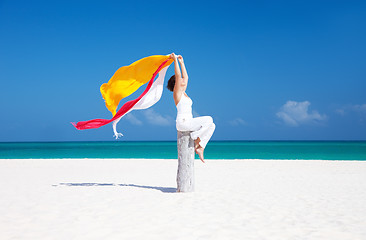 Image showing happy woman on the beach