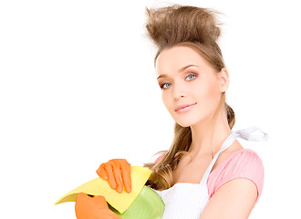 Image showing housewife washing dish