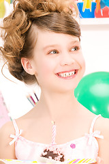 Image showing party girl with cake