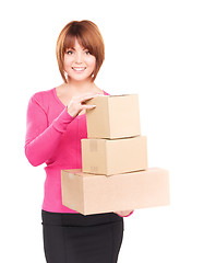 Image showing businesswoman with parcels