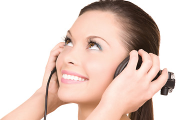 Image showing happy woman in headphones